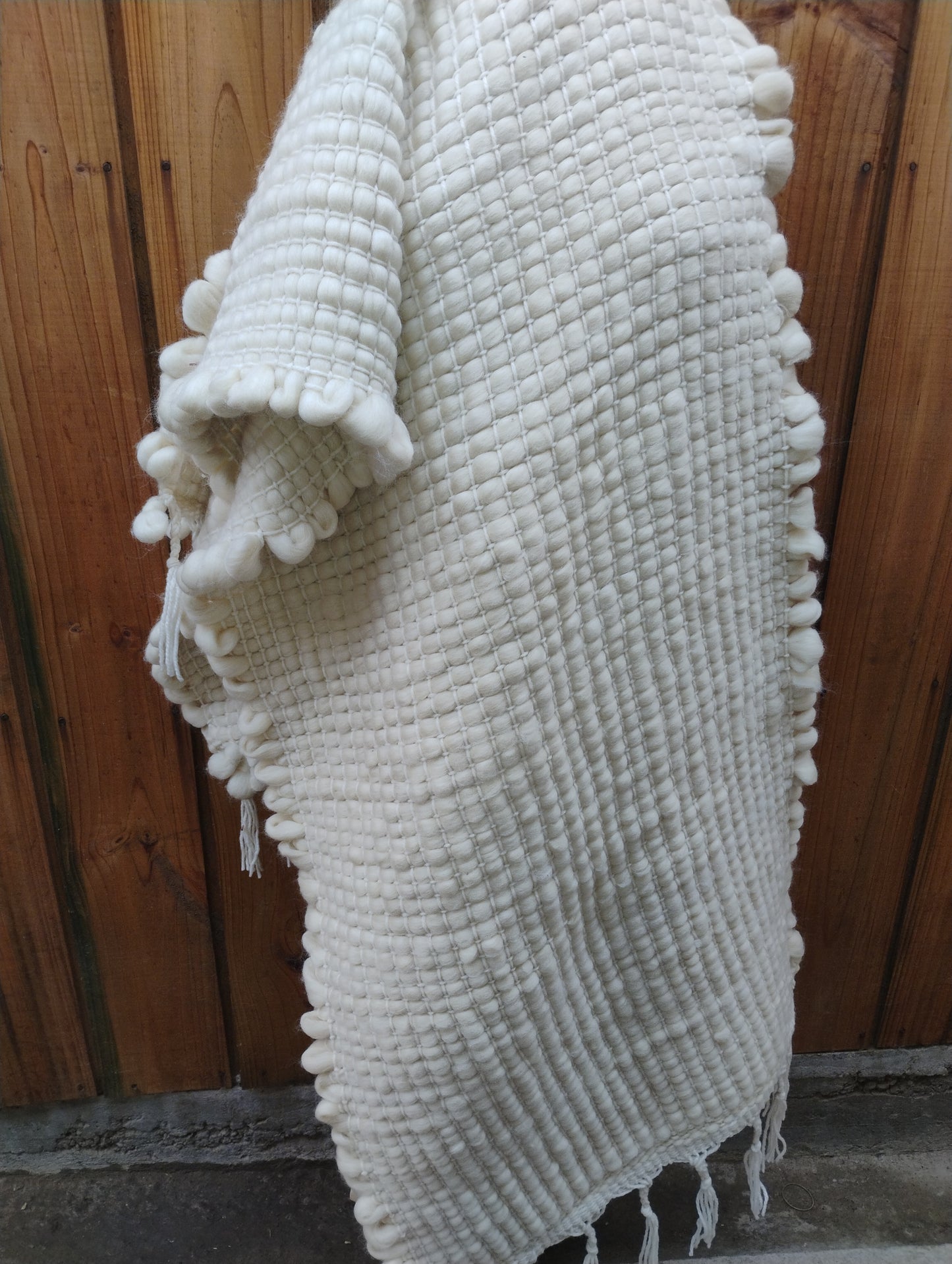 Piecera de vellón de lana blanco