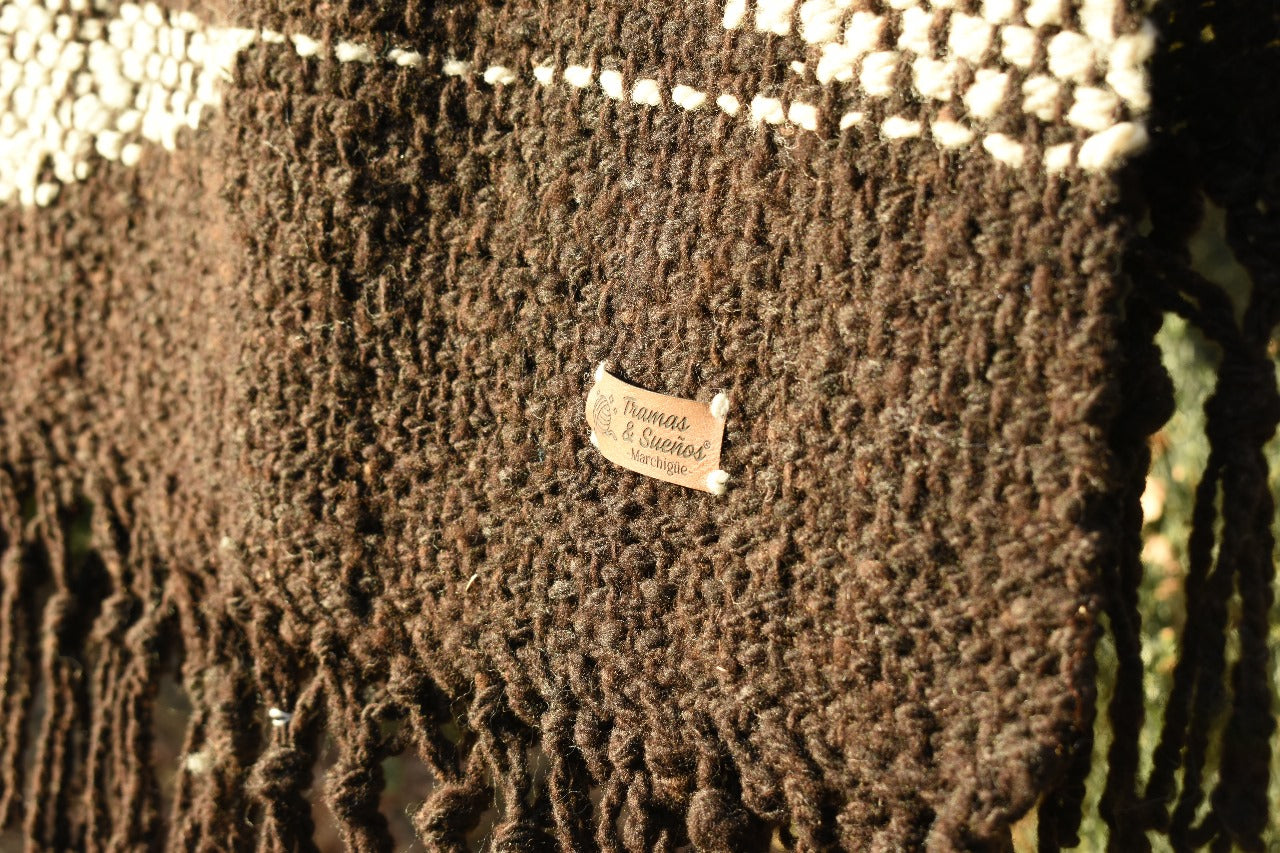 Piecera lana de oveja castaña interlock