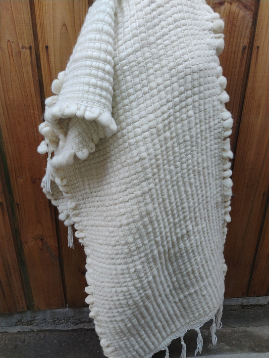 Piecera de vellón de lana blanco